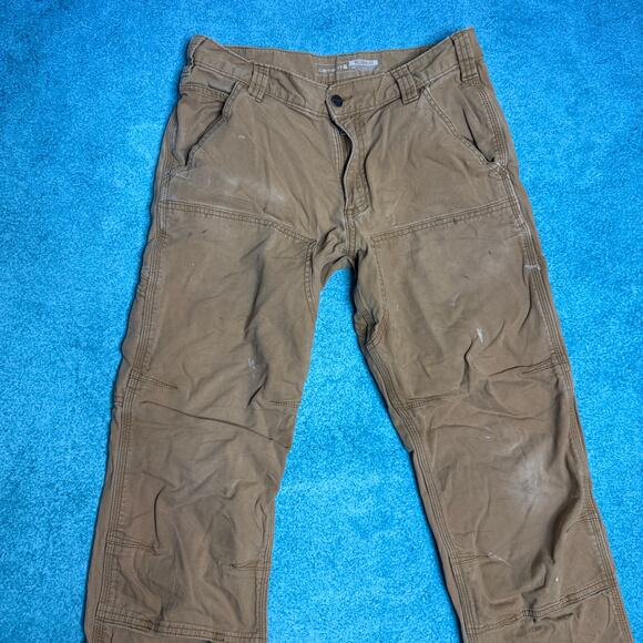 Carhartt Mens 30x30 Tan Double Knee Work Pants Rugged Flex Utility Workwear - Picture 16 of 16